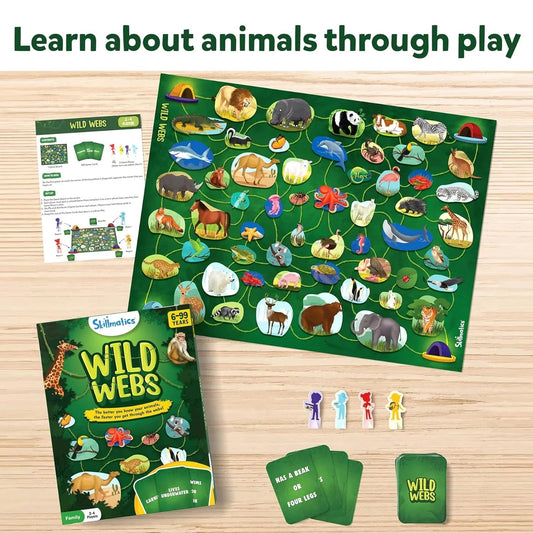 Skillmatics Board Game - Wild Webs, Animal Learning Game, Gifts, Family Friendly Games for Ages 6 and Up,for kids - Jaiman Toys