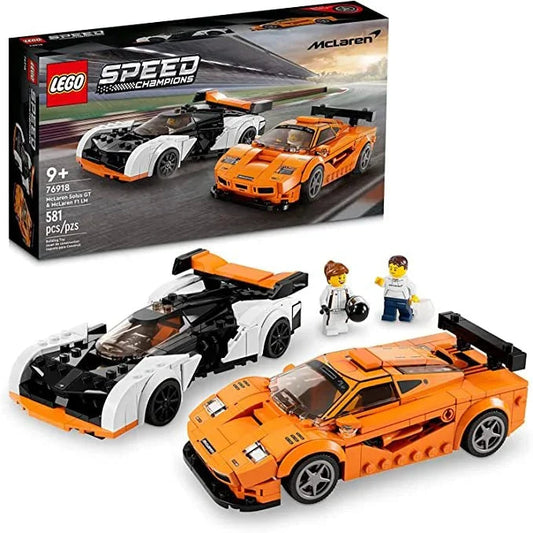 Lego Speed Champions McLaren Solus GT &amp; McLaren F1 LM 76918, 2 Iconic Race Car Toys, Hypercar Model Building Kit, Collectible 2023 Set - Jaiman Toys