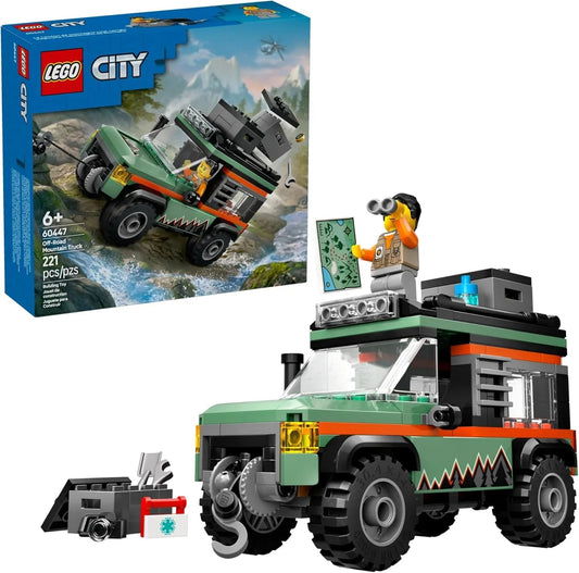 LEGO City Off-Road 4x4 Mountain Truck Toy - Building Toy Set for Kids, Boys and Girls, Ages 6+ - Fun Gift Idea for Birthdays and Holidays - with Adventurer Minifigure and Accessories - 60447 - Jaiman Toys