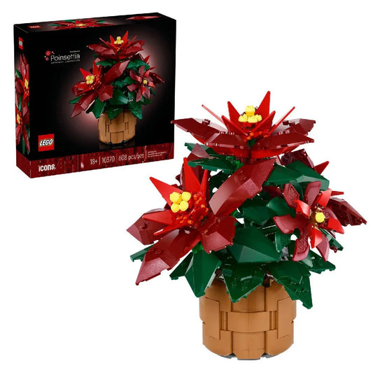 LEGO Icons Poinsettia Plant Decor Building Set 10370 (608 Pieces)-Botanical Collection - Jaiman Toys