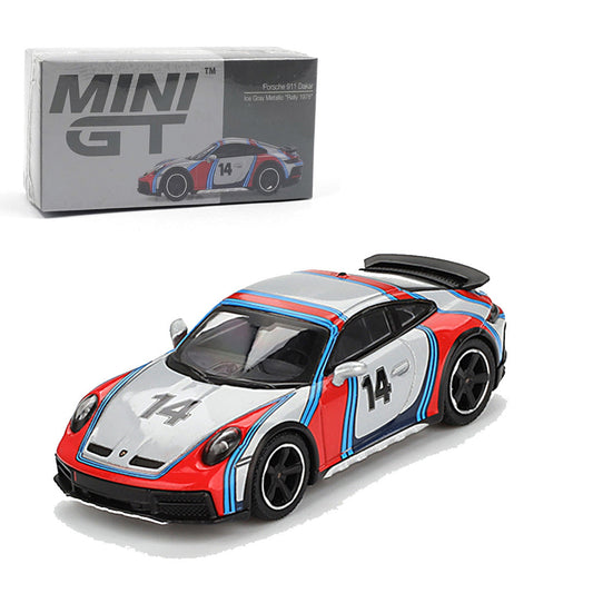 Mini GT 1:64 Porsche 911 Dakar “Rally 1978” – Ice Gray Metallic Diecast Model - Jaiman Toys