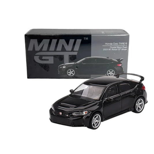 Mini GT Honda Civic TYPE R 2 - Crystal Black Pearl (2023 W)/ Advan GT Wheel Die-Cast Model Car Age 14+ - Jaiman Toys
