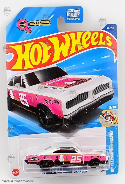 Hot Wheels '74 Brazilian Dodge Charger – HW Celebration Racers Series 2025 |  Die-Cast Car for kids 3 year+