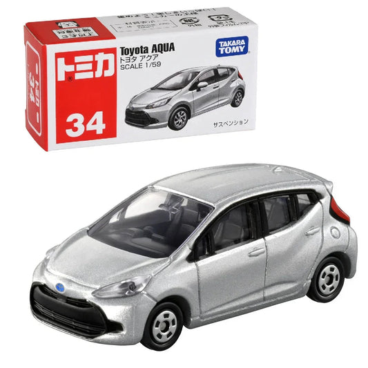 Toyota #034 Aqua Silver - TAKARA TOMY -Diecast Scale Model Car - 1/59 - Jaiman Toys