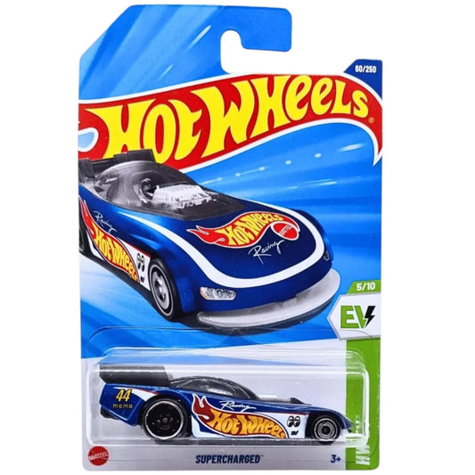 Hot Wheels Supercharged diecast toy car, specifically from the HW EV series for kids 3 Year+