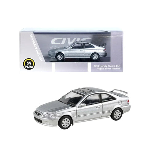 Para64 – 1999 Honda Civic Si EM1 Vogue Silver Metallic | 1:64 Scale Diecast Car - Jaiman Toys